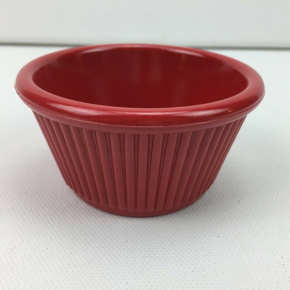 Gessner Products Red Condiment Bowl Dish Ketchup Mustard Relish Home Kitchen
